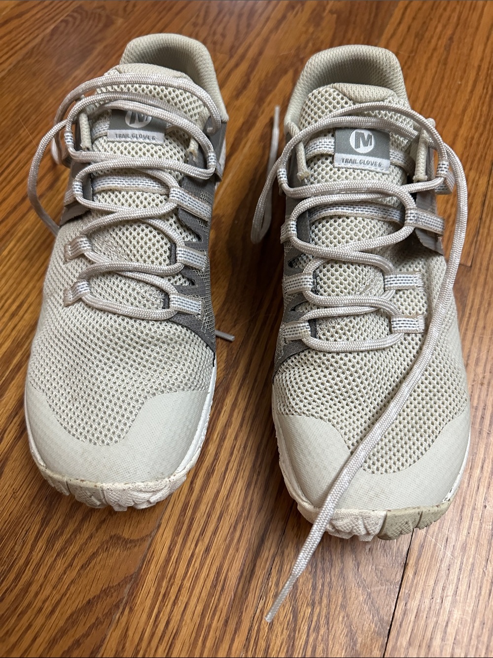 Merrell Beige Gray Trail Glove Mesh Sneakers